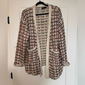 Elegant Multicolor Plaid Women's Cardigan